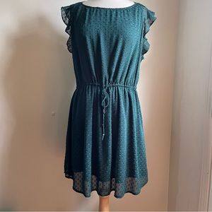H&M Forest green frilled dress